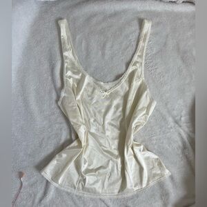 Cream Vanity Fair camisole lace trim top